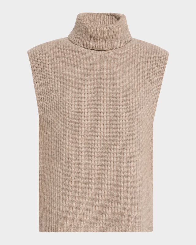 Emily Sleeveless Turtleneck Cashmere Sweater